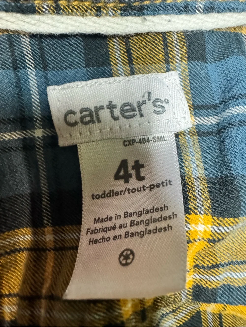 Carter's Yellow and Navy Plaid Button-Down Shirt